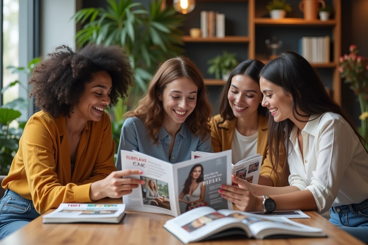 Jeunes femmes discutant autour d une table dans un espace de coworking